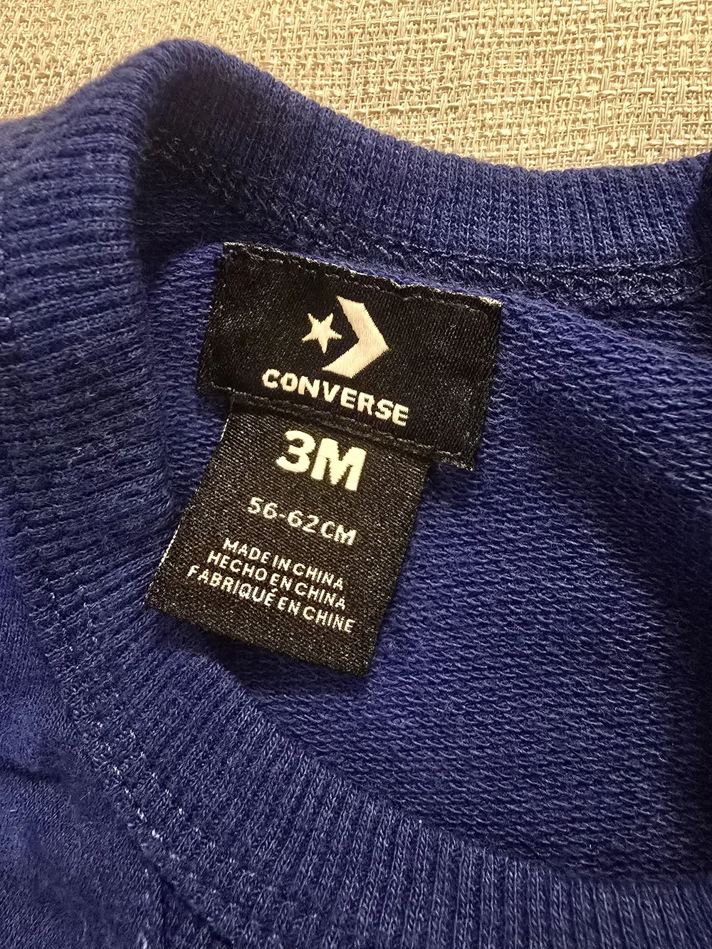 Converse Baby 3M Blue Coverall Romper Kangaroo Pocket All Star One Piece